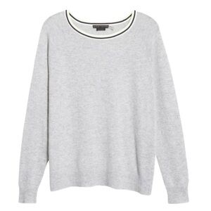 Alice + Olivia Moira Side Stripe Cashmere Blend Pullover